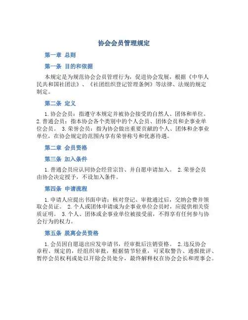协会会员管理规定