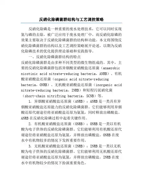 反硝化除磷菌群结构与工艺调控策略