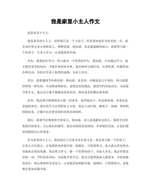 我是家里小主人作文