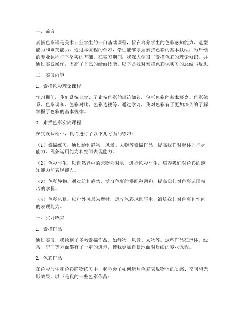 素描色彩课实习报告