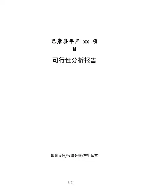 巴彦县可行性研究报告(下载编辑)