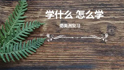 高三地理复习 南美洲说课课件