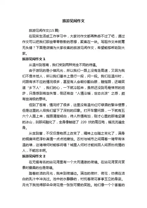 旅游见闻作文