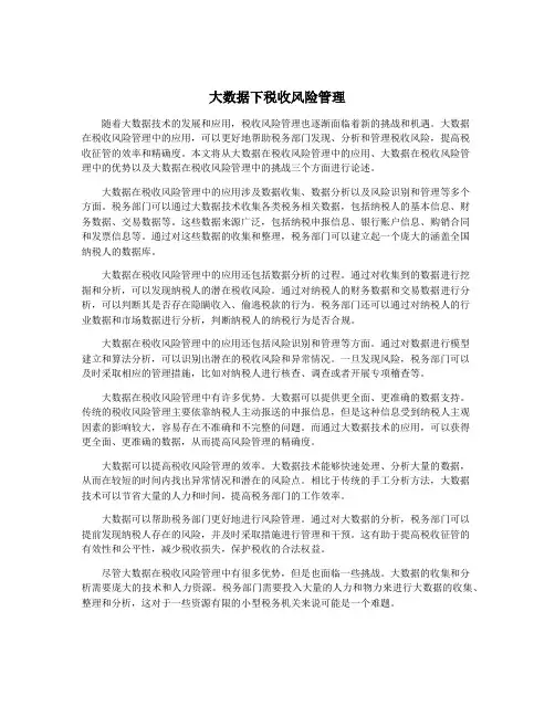 大数据下税收风险管理