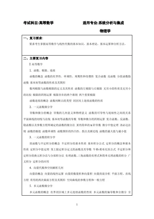 上海大学考研真题613高等数学