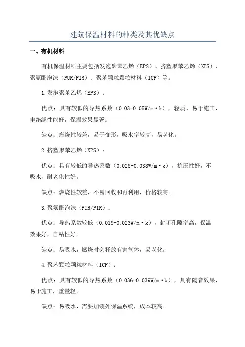 建筑保温材料的种类及其优缺点