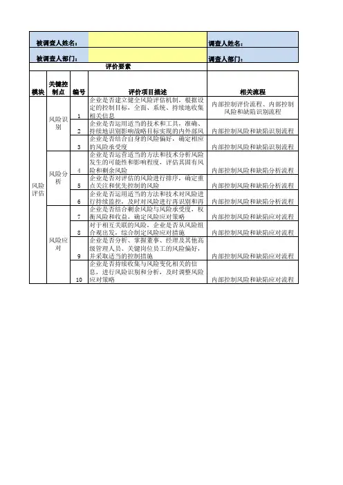 06-内控问卷调查表(内控评价-风险评估)