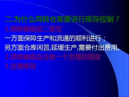 订货点采购与库存控制