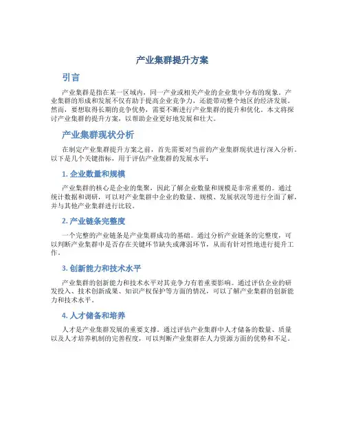 产业集群提升方案