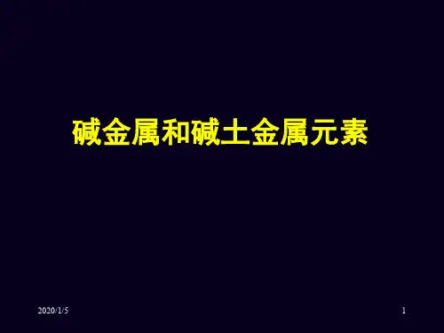 碱金属和碱土金属元素PPT课件