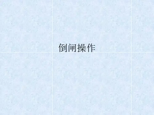 倒闸操作及注意事项