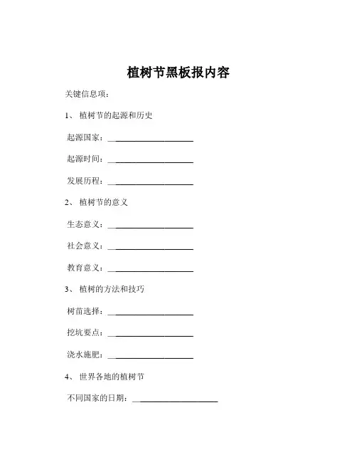植树节黑板报内容