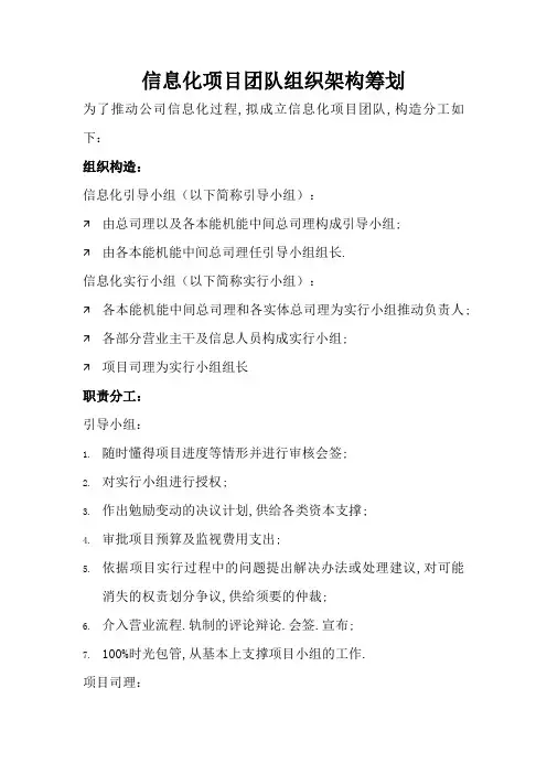 信息化项目团队组织架构方案