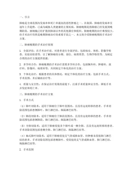 肺癌晚期的手术治疗方案