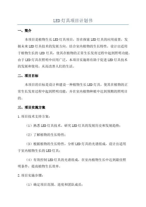 LED灯具项目计划书