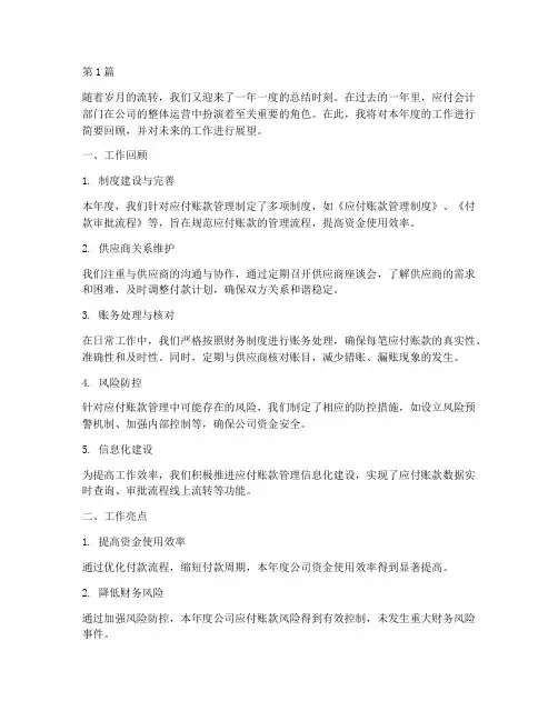 应付会计年度总结(3篇)