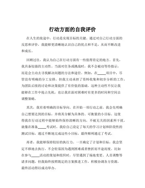 行动方面的自我评价