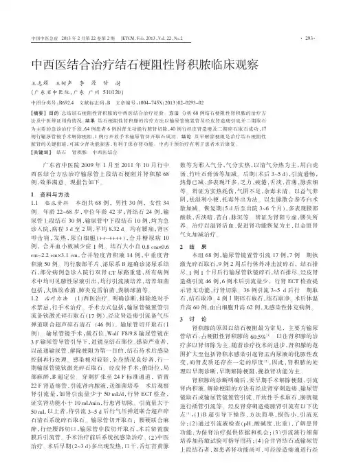 中西医结合治疗结石梗阻性肾积脓临床观察_王志超