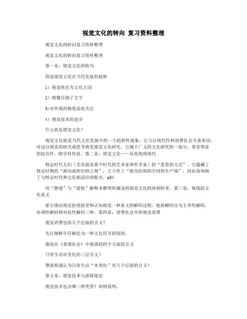视觉文化的转向 复习资料整理