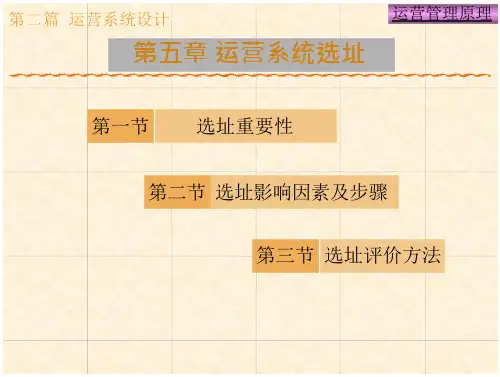 运营管理知识运营系统选址 (17页)