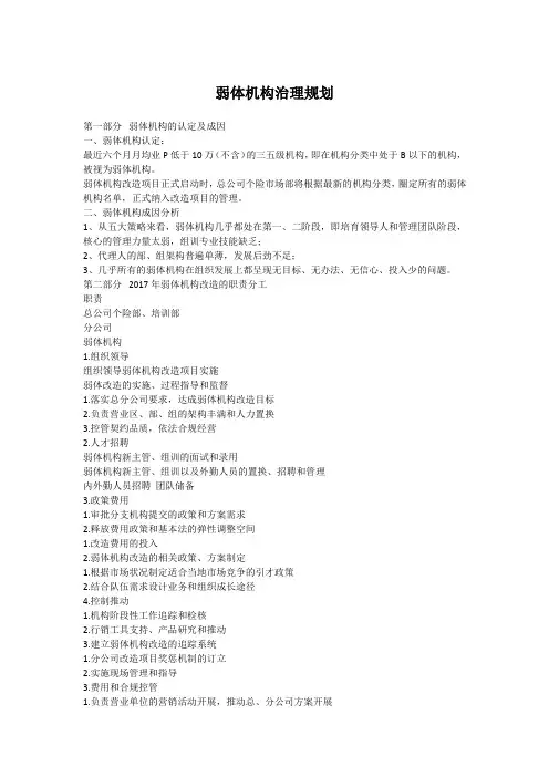 弱体机构治理规划