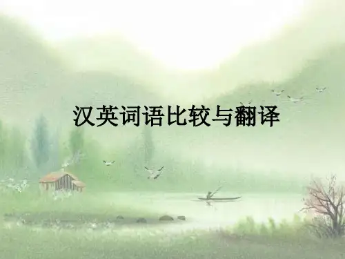 汉英词语比较与翻译