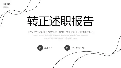 转正述职报告PPT模版