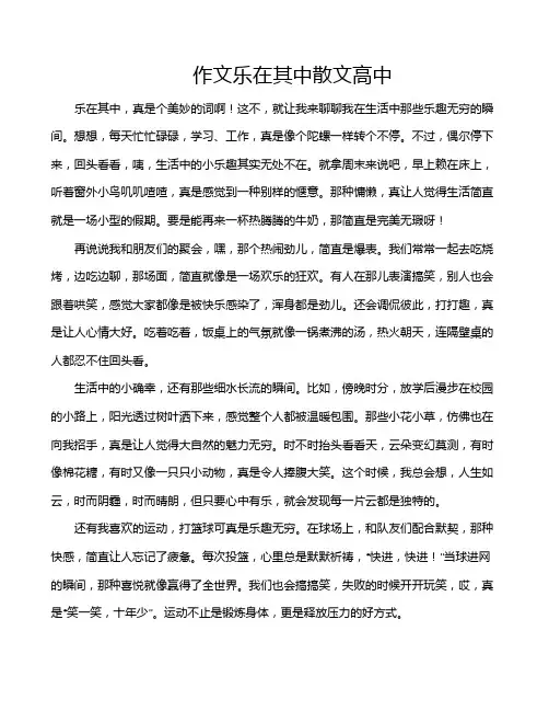 作文乐在其中散文高中
