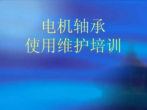 电机轴承的使用和维护