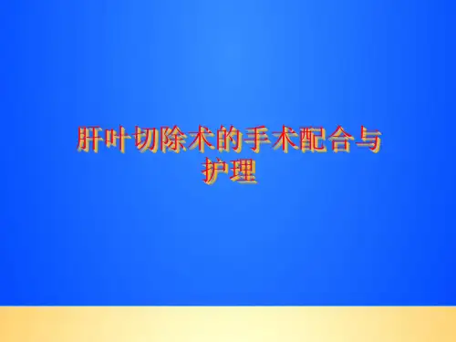 【优质】肝叶切除术的手术配合与护理PPT文档