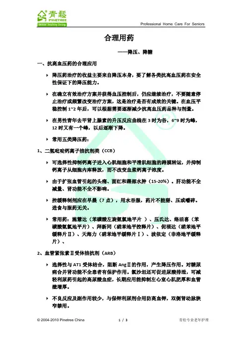 合理用药之降压、糖