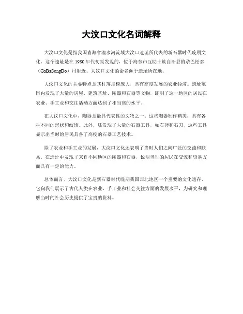大汶口文化名词解释