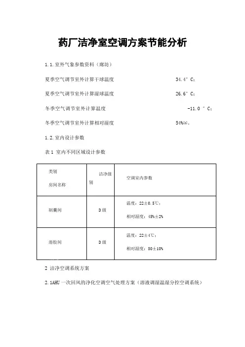 药厂洁净室空调方案节能分析
