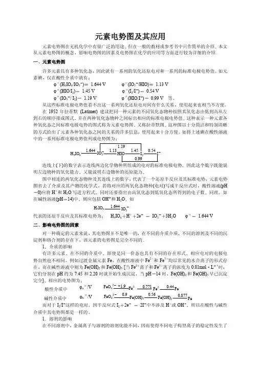 元素电势图及其应用