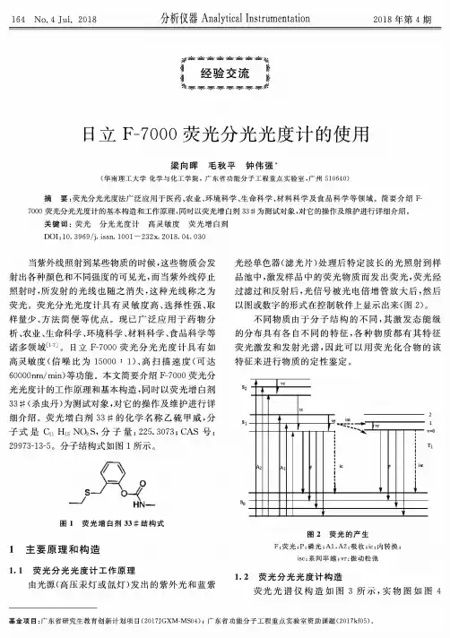 日立F-7000荧光分光光度计的使用