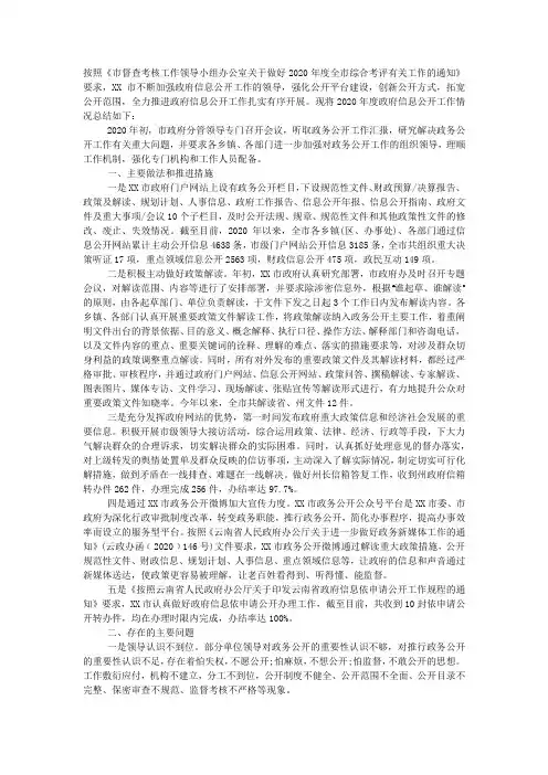 2019年度政府信息与政务公开工作总结及2020年工作计划.docx