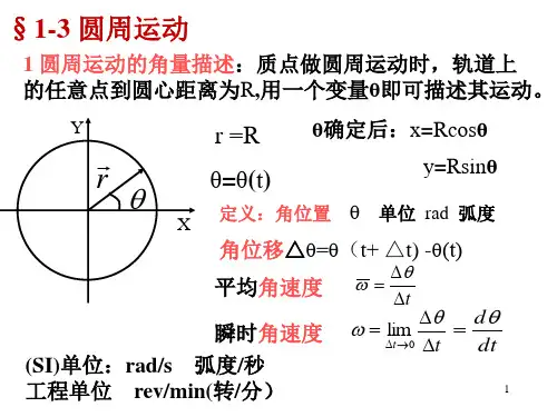 03运动学圆周运动自然坐标系角速度角加速度切向加速度法向加速度