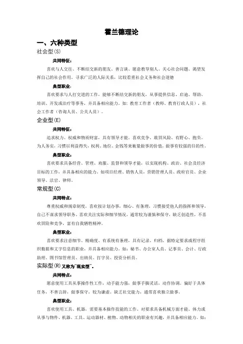 霍兰德理论