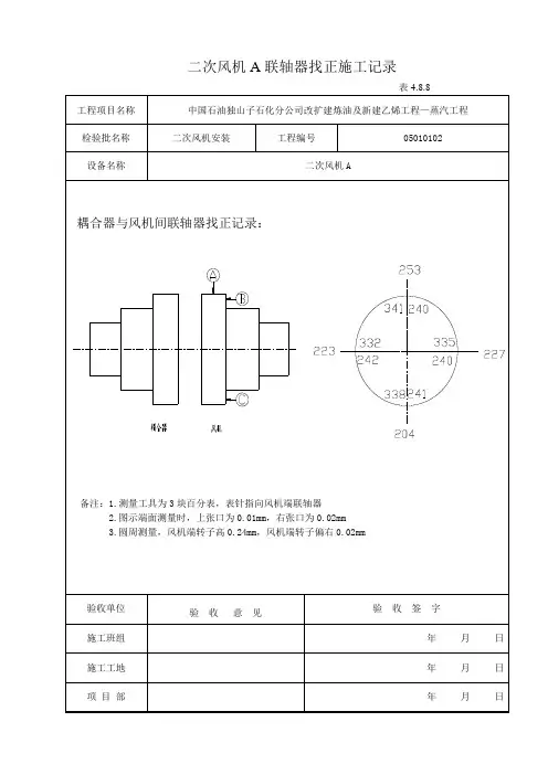 风机安装记录