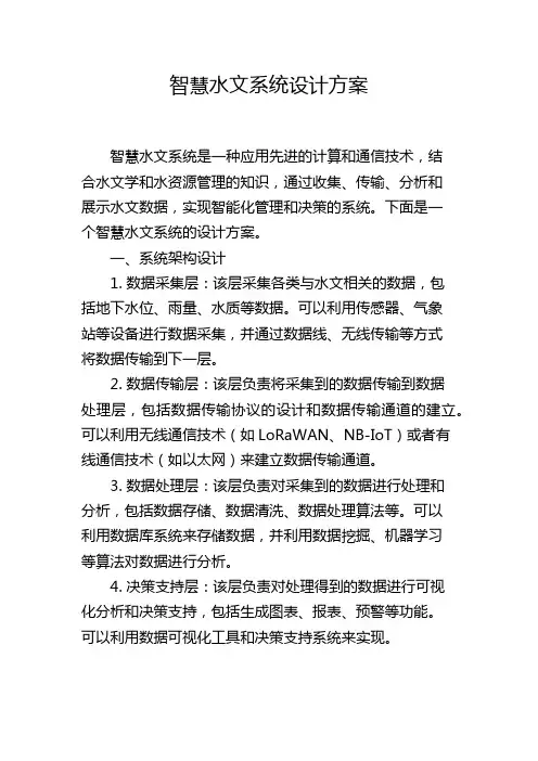智慧水文系统设计方案