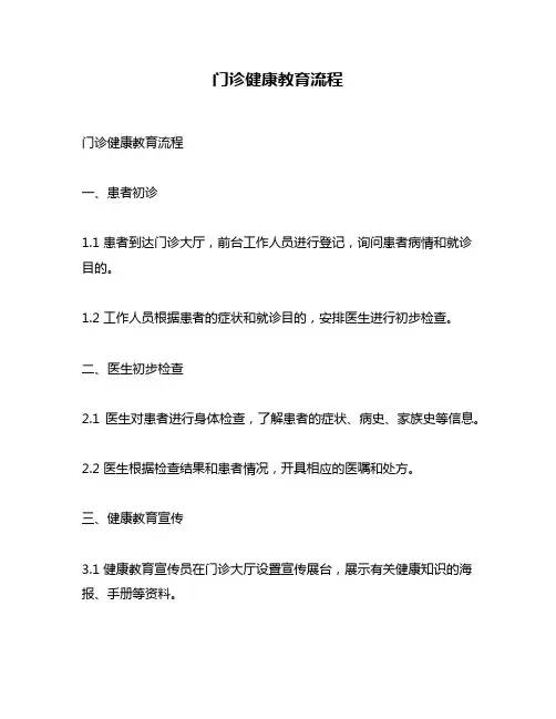 门诊健康教育流程