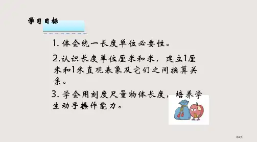 1.1认识厘米和米市公开课一等奖省优质课获奖课件