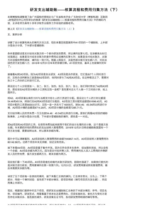 研发支出辅助账——核算流程和费用归集方法（下）