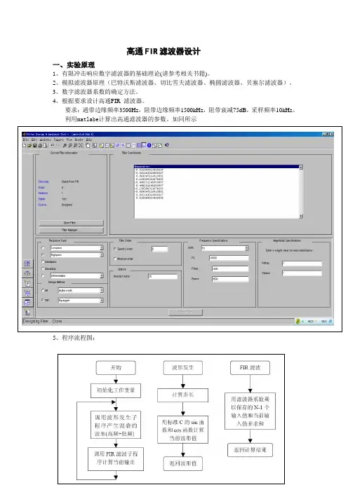 fir高通滤波器设计-dsp大作业