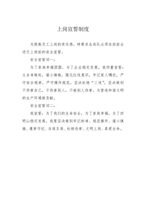 上岗宣誓制度