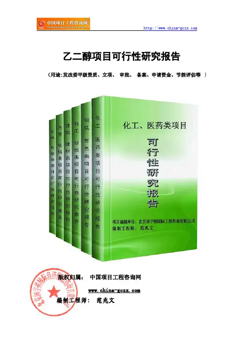 乙二醇项目可行性研究报告(备案核准模板)
