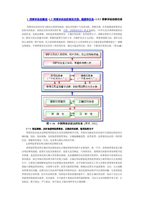 1刑事诉讼法概述--13刑事诉讼法的制定目的、根据和任务