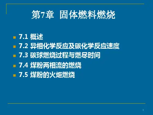 燃烧学讲义-第7章固体燃料燃烧