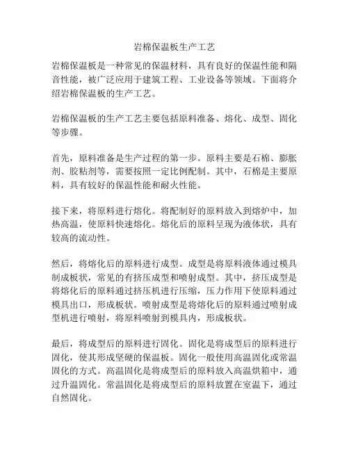 岩棉保温板生产工艺