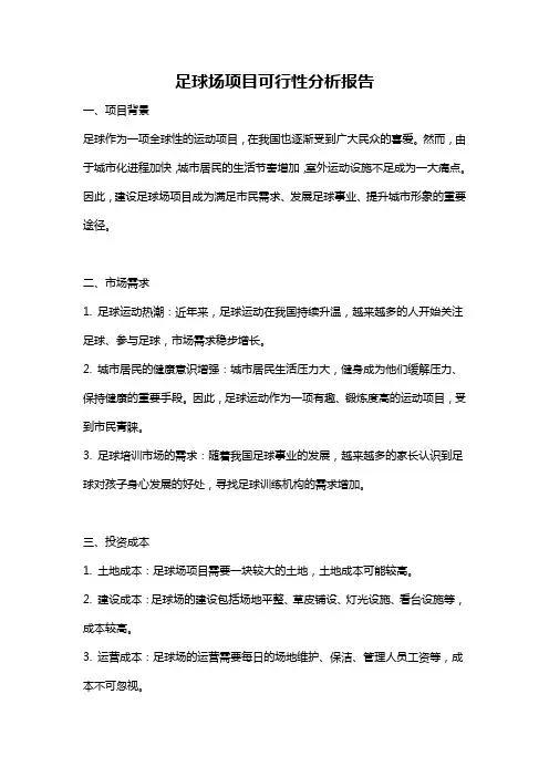 足球场项目可行性分析报告